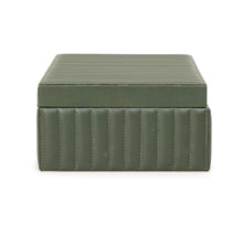 Eton Ribbed Green Vegan Leather Contract-Grade Storage Box