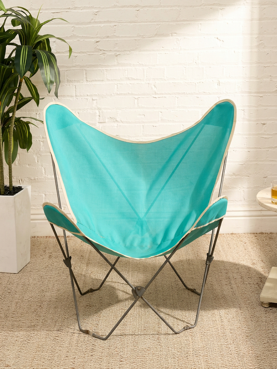 Pair of Vintage Aqua Butterfly Sling Chairs