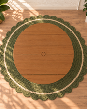 Vivian Slatted Table in Warm Teak 39 Inches