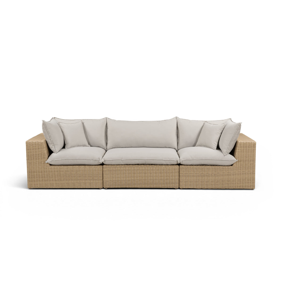 Cali 120" Performance Fabric & Wicker Outdoor Sofa