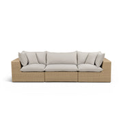 Cali 120" Performance Fabric & Wicker Outdoor Sofa