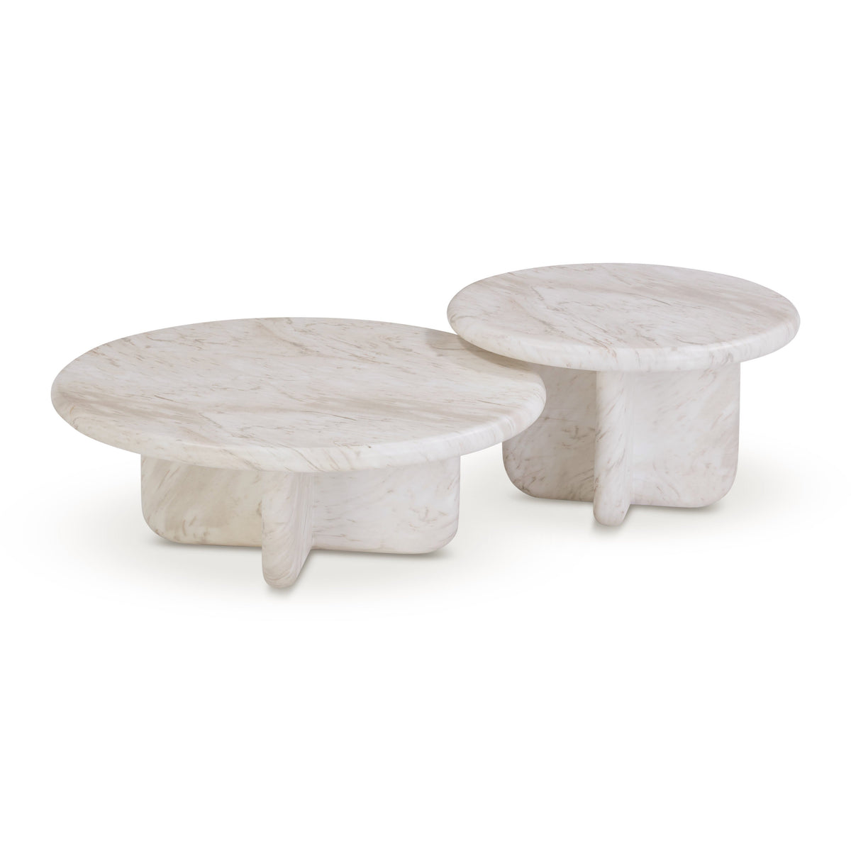 Juju 2-Piece Faux Marble Indoor/Outdoor Nesting Coffee Table Set