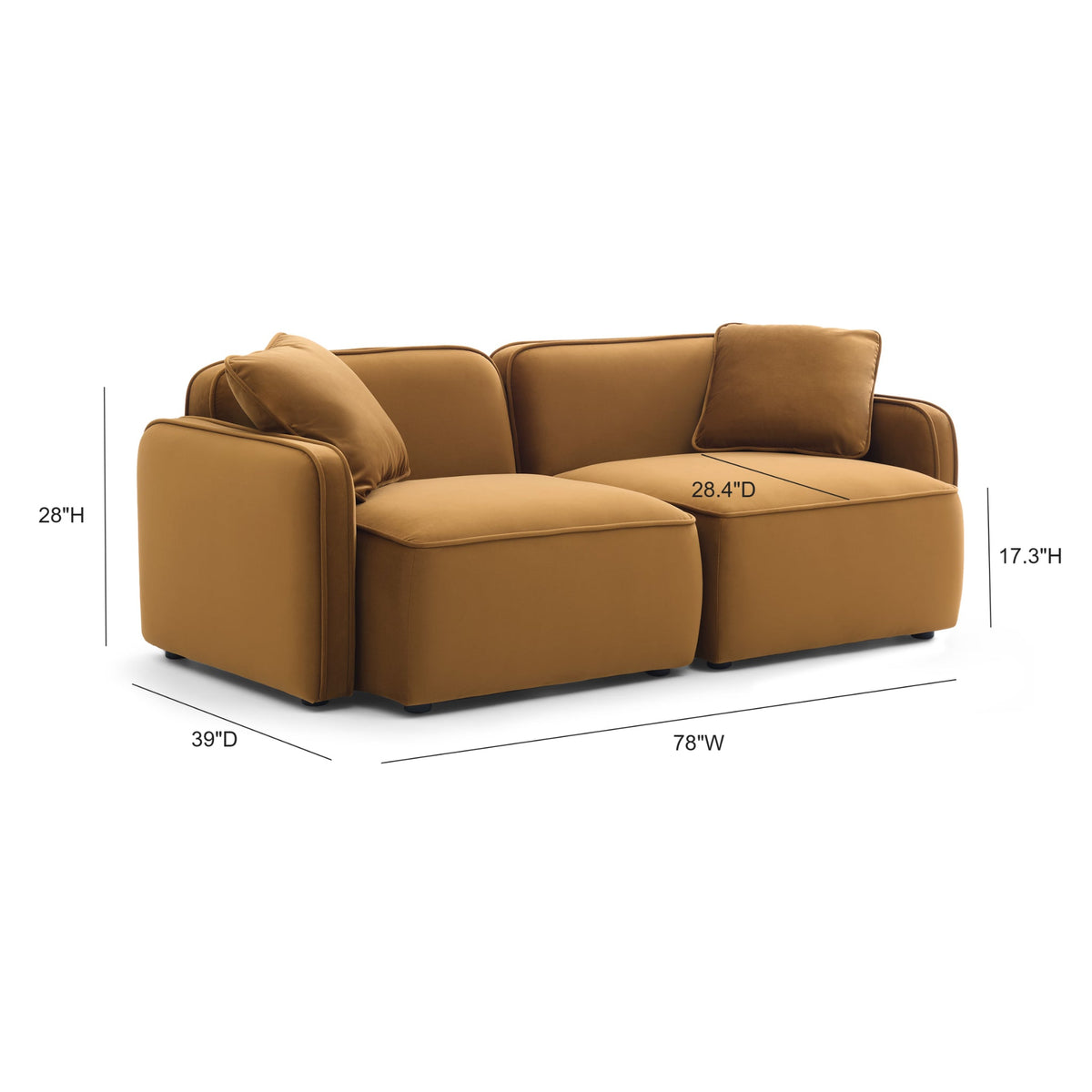 Travie 78" Modular Loveseat