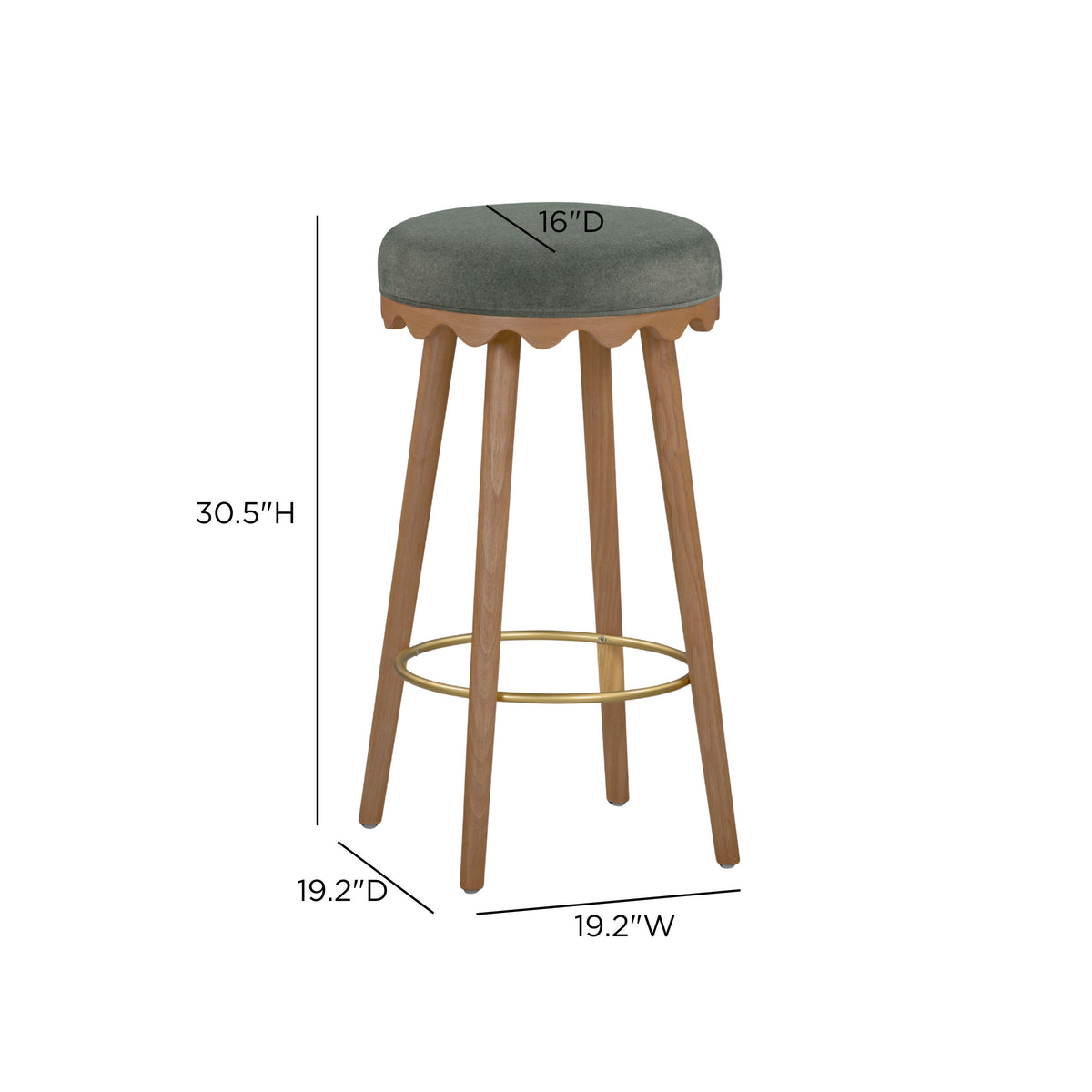 Oodle Performance Vegan Mohair Bar and Counter Stool