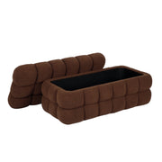 Anita 39" Faux Shearling Storage Bench With Reversible Tray Top