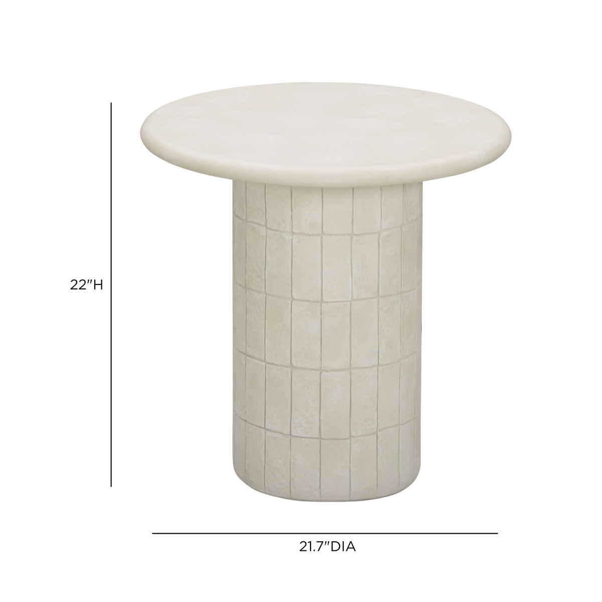 Fafo Beige Indoor/Outdoor Concrete Side Table