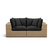 Cali 80" Performance Fabric & Wicker Outdoor Loveseat