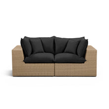 Cali 80" Performance Fabric & Wicker Outdoor Loveseat