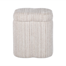 Lilou Cream Striped Jacquard Storage Accent Stool
