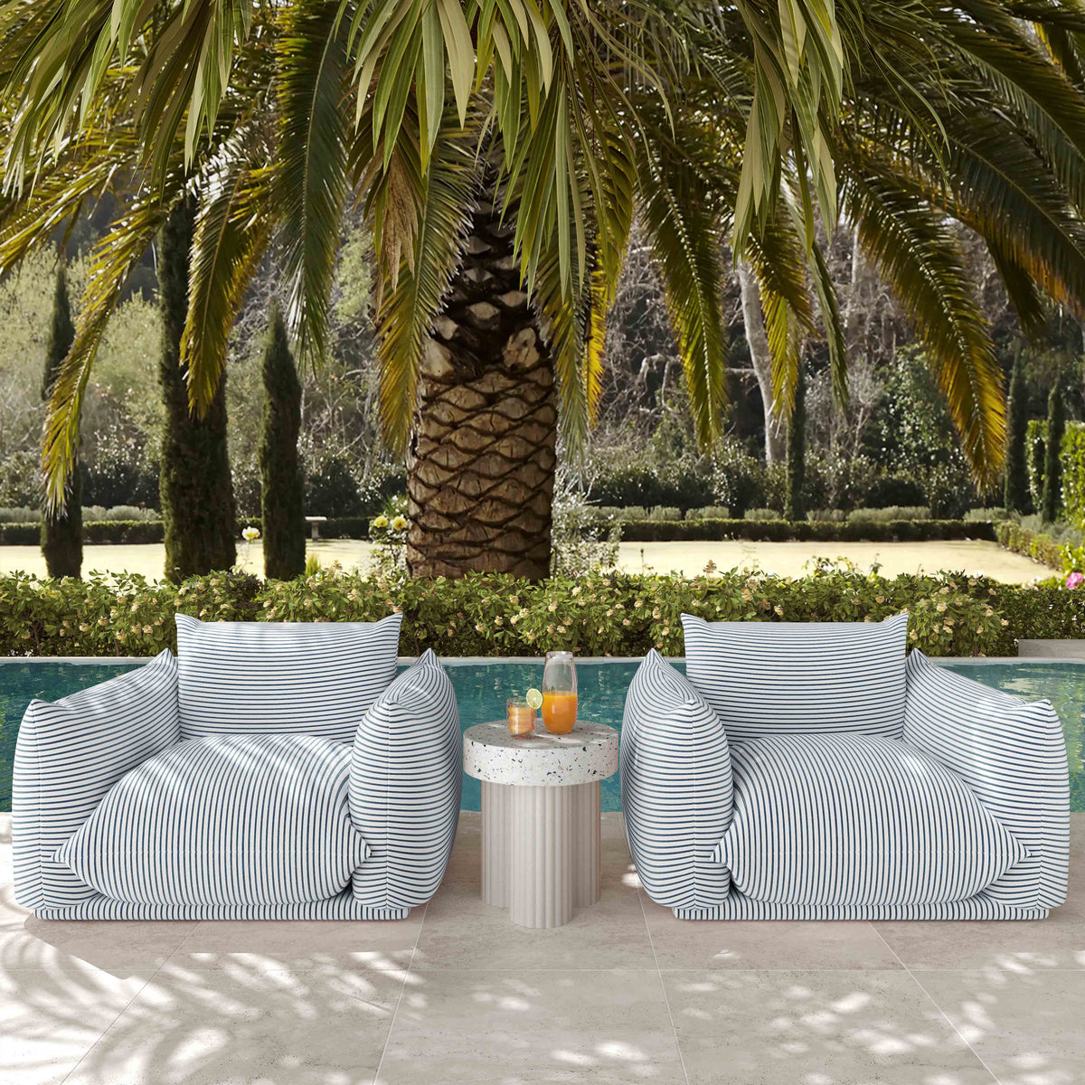 Saint Tropez Stuffed Indoor/Outdoor Armchair