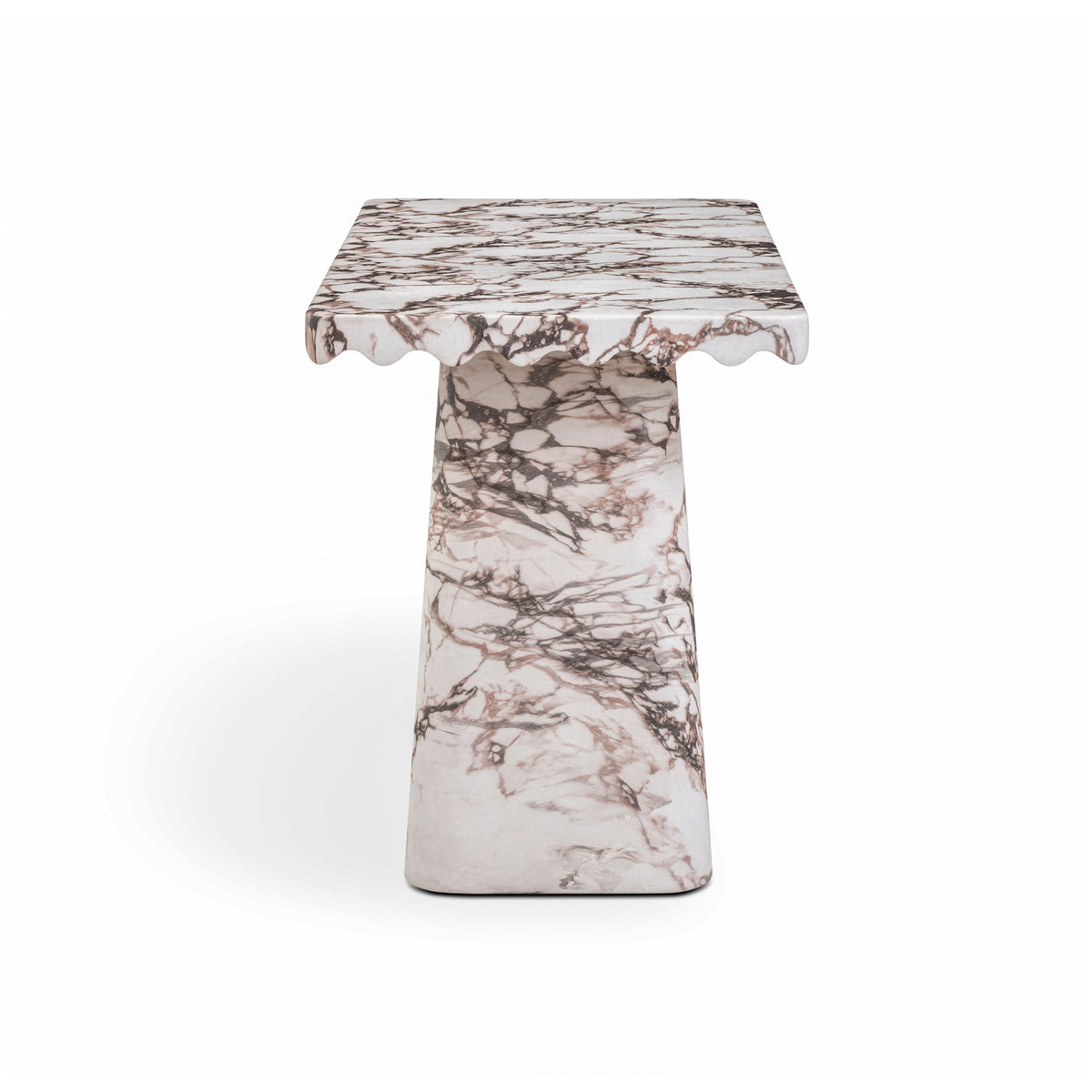 Janice 61" Faux Breccia Marble Console Desk