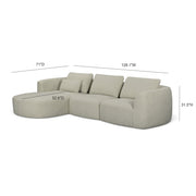 Noor 3-Piece XL 128" Modular Sectional