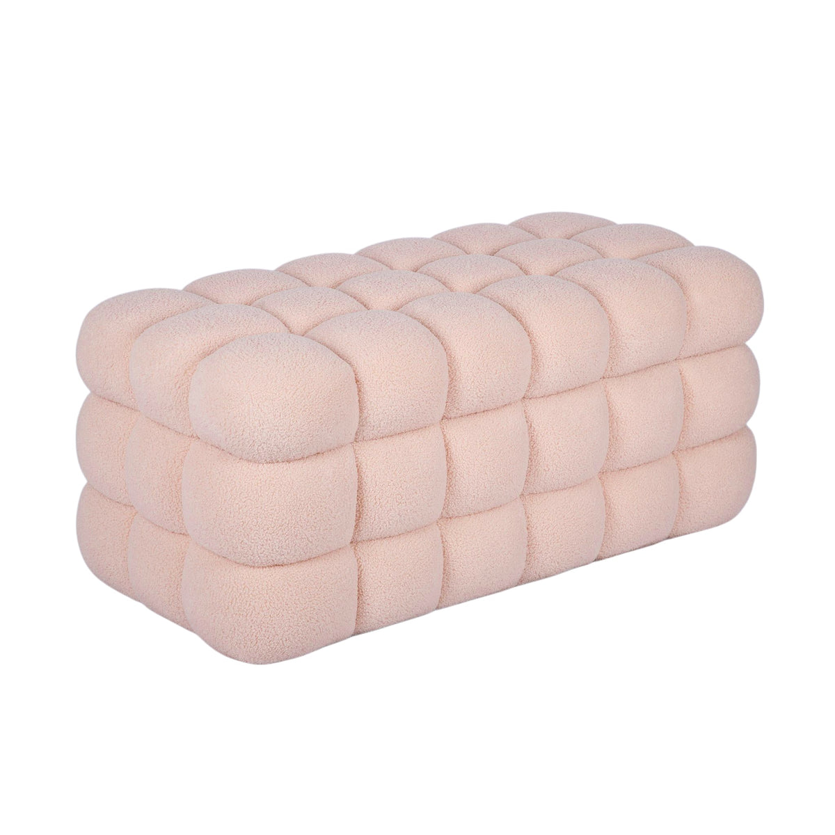 Anita 39" Faux Shearling Storage Bench With Reversible Tray Top