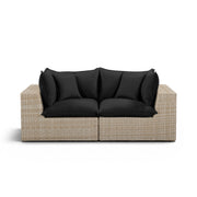 Cali 80" Performance Fabric & Wicker Outdoor Loveseat