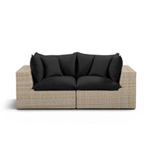 Cali 80" Performance Fabric & Wicker Outdoor Loveseat