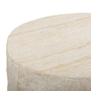 Roxanne Faux Travertine Indoor/Outdoor Concrete Side Table