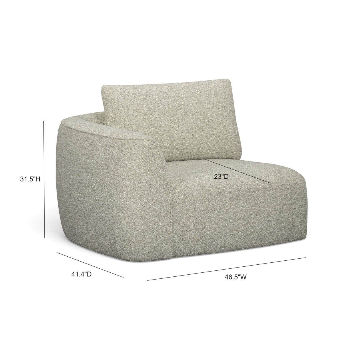 Noor XL 47" Modular Corner Chair