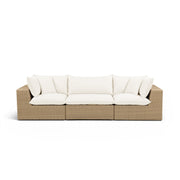 Cali 120" Performance Fabric & Wicker Outdoor Sofa