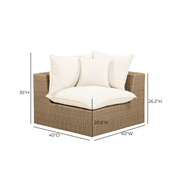 Cali Performance Fabric & Wicker Outdoor Corner Chair