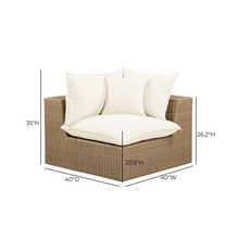Cali Performance Fabric & Wicker Outdoor Corner Chair