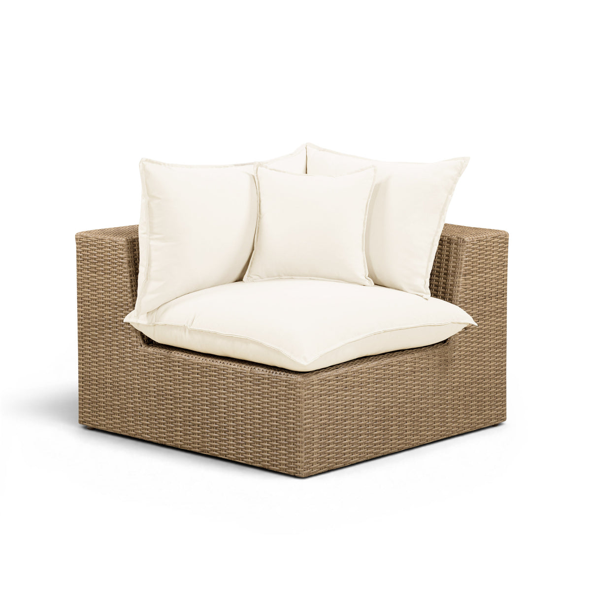 Cali Performance Fabric & Wicker Outdoor Corner Chair