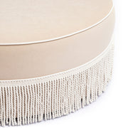 Tassy Tasseled Round Ottoman