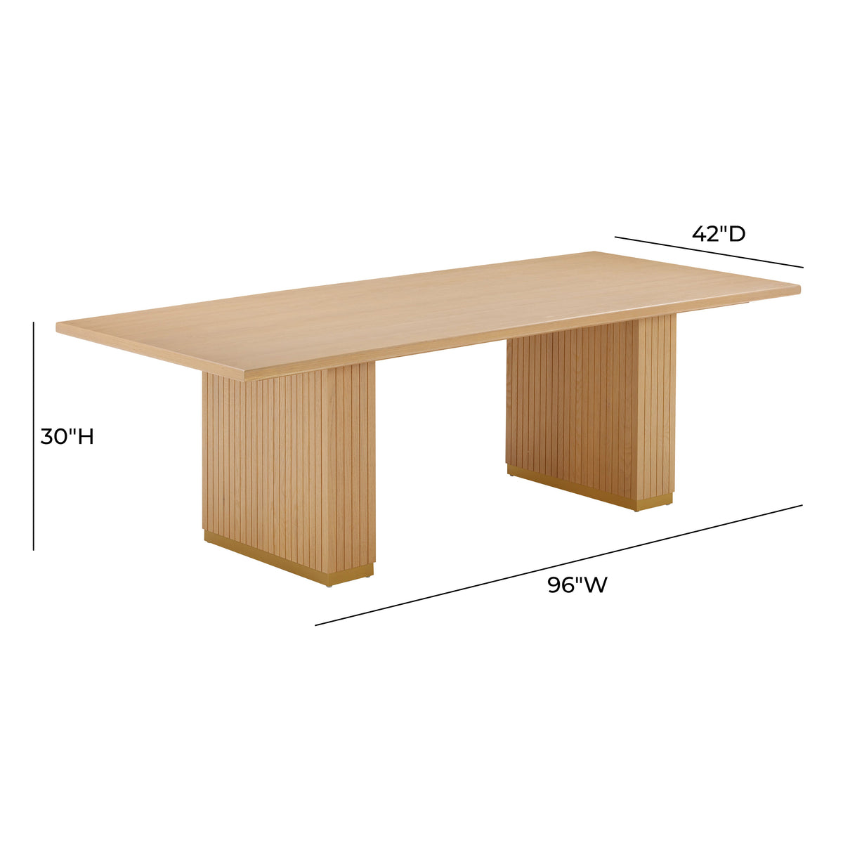 Chelsea Oak Wood Rectangular Dining Table (79"-96")