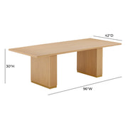 Chelsea Oak Wood Rectangular Dining Table (79"-96")