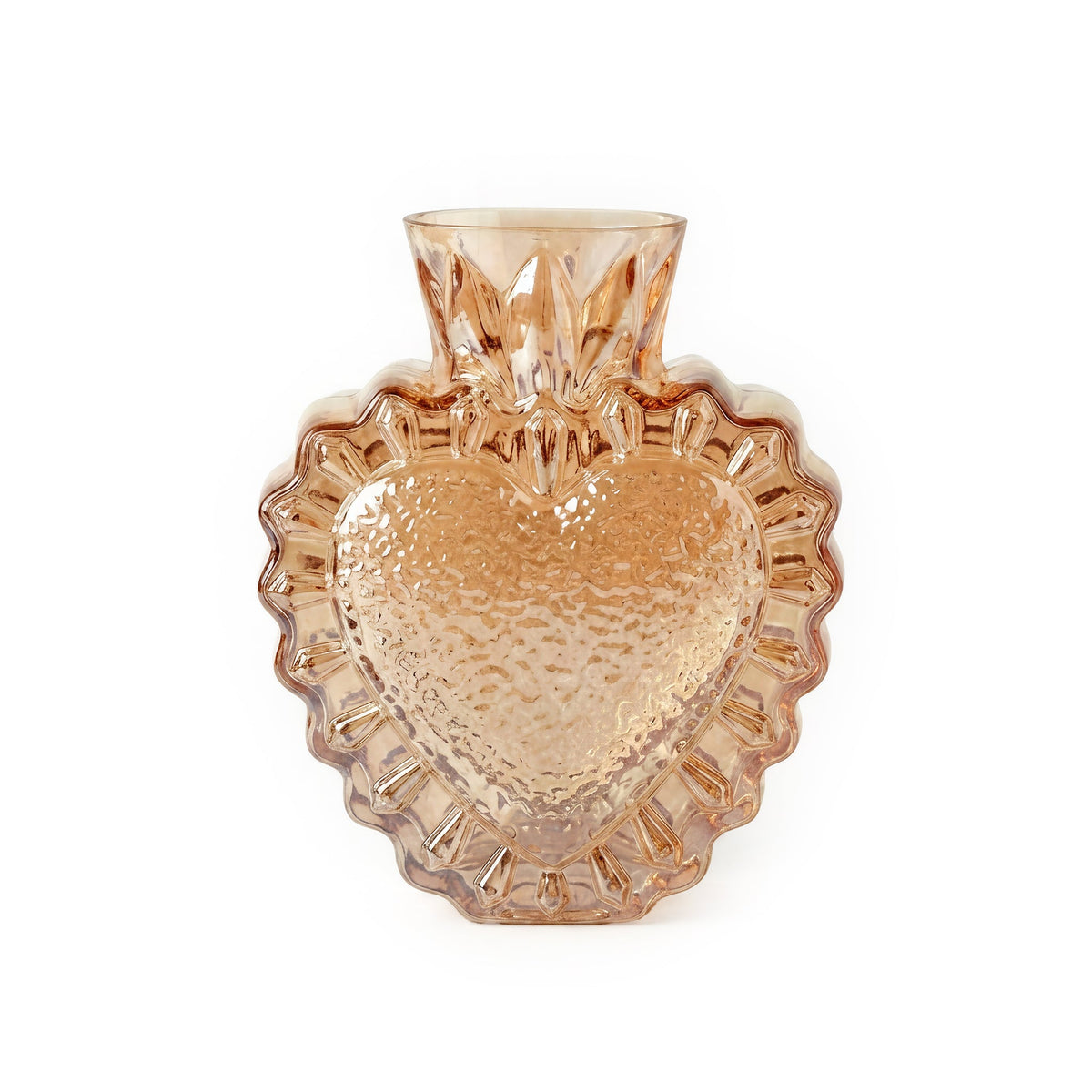 Heart Amber Glass Vase