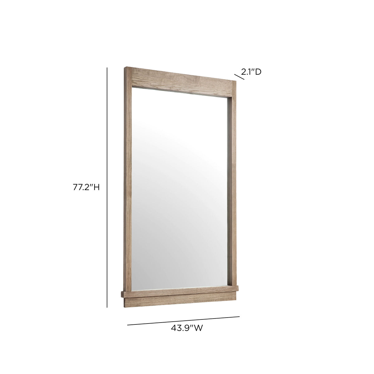 Aimee 44"X77" Solid Brushed Ash Floor Mirror