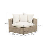 Cali Performance Fabric & Wicker Outdoor Corner Chair
