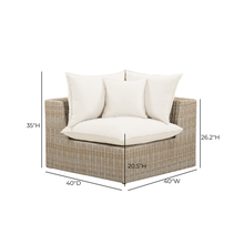 Cali Performance Fabric & Wicker Outdoor Corner Chair
