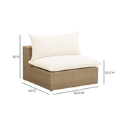 Cali Performance Fabric & Wicker Outdoor Armless Chair
