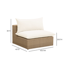 Cali Performance Fabric & Wicker Outdoor Armless Chair