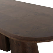 Gladyss 87" Burl Oval Dining Table