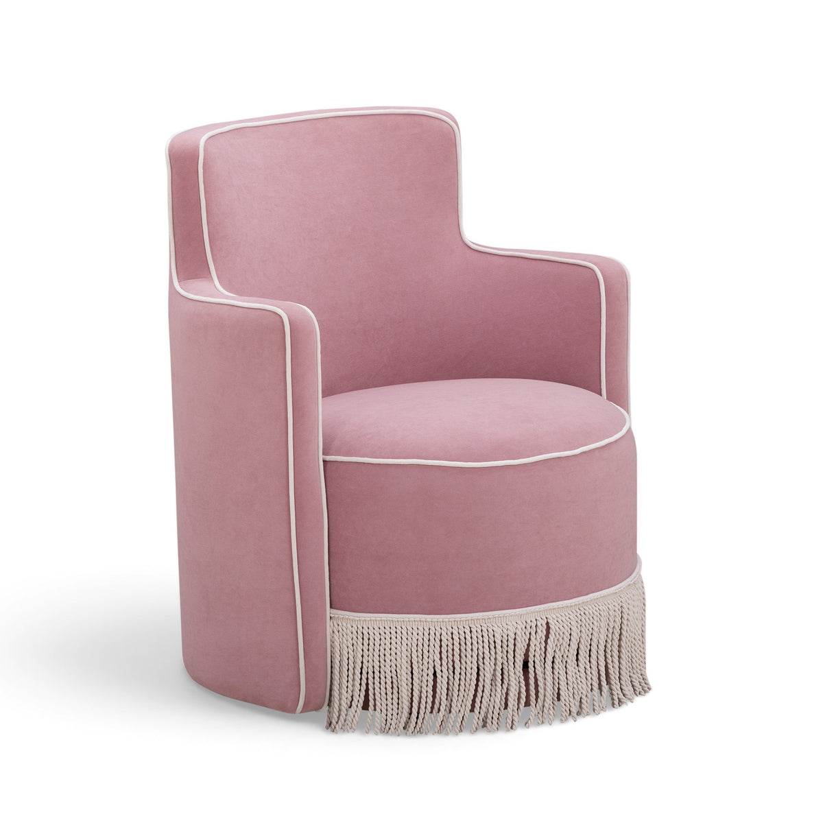 Passe Tasseled Velvet Swivel Accent Chair