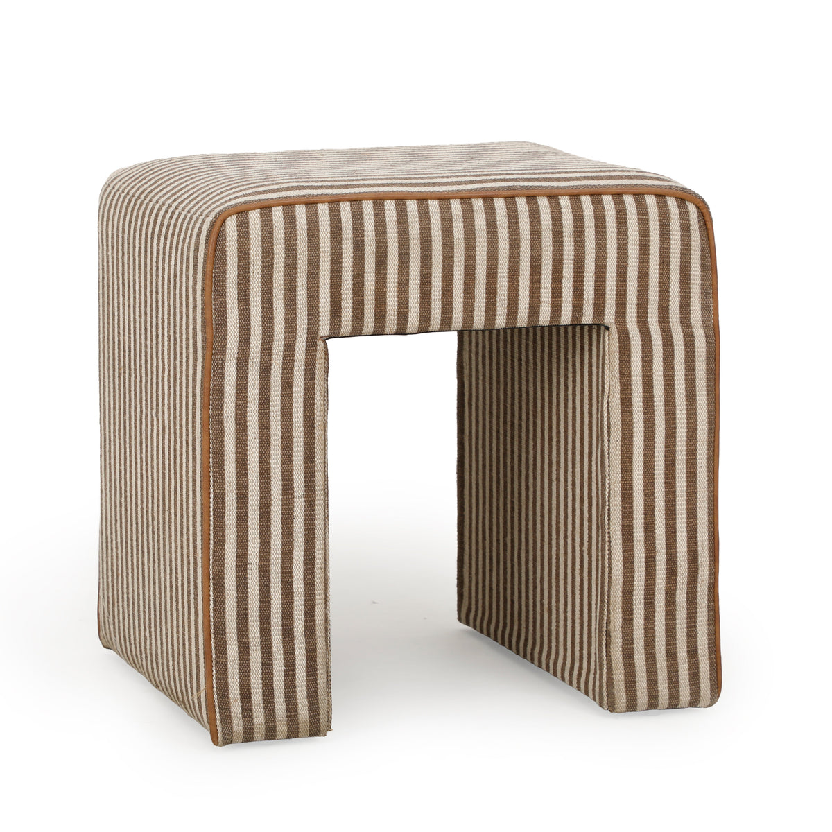 Byron Square Cotton Jute Ottoman