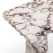 Janice 61" Faux Breccia Marble Console Desk