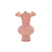 Spackle Ruffled Pink Glass Vase (12"-18")