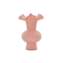 Spackle Ruffled Pink Glass Vase (12"-18")