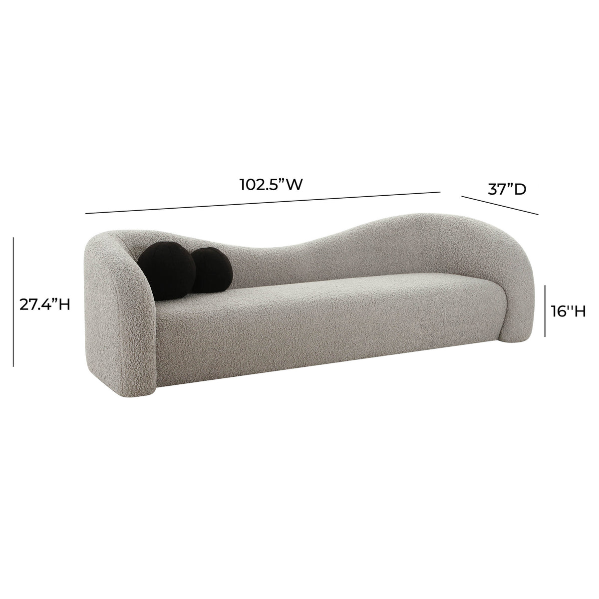 Leonie Faux Shearling Sofa (84"-103")
