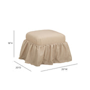 Gertrude Performance Linen Skirted Ottoman