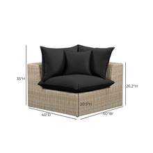 Cali Performance Fabric & Wicker Outdoor Corner Chair