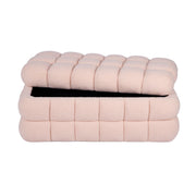 Anita 39" Faux Shearling Storage Bench With Reversible Tray Top