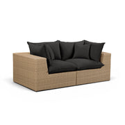 Cali 80" Performance Fabric & Wicker Outdoor Loveseat