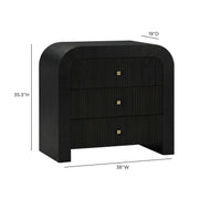 Hump 38" Arched 3-Drawer Bedside Chest