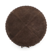 Daphne Round Suede Fringe Ottoman