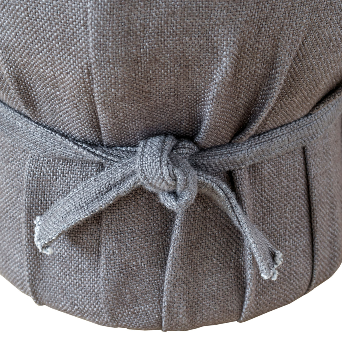 Elsie Grey Linen Upholstered Pouf