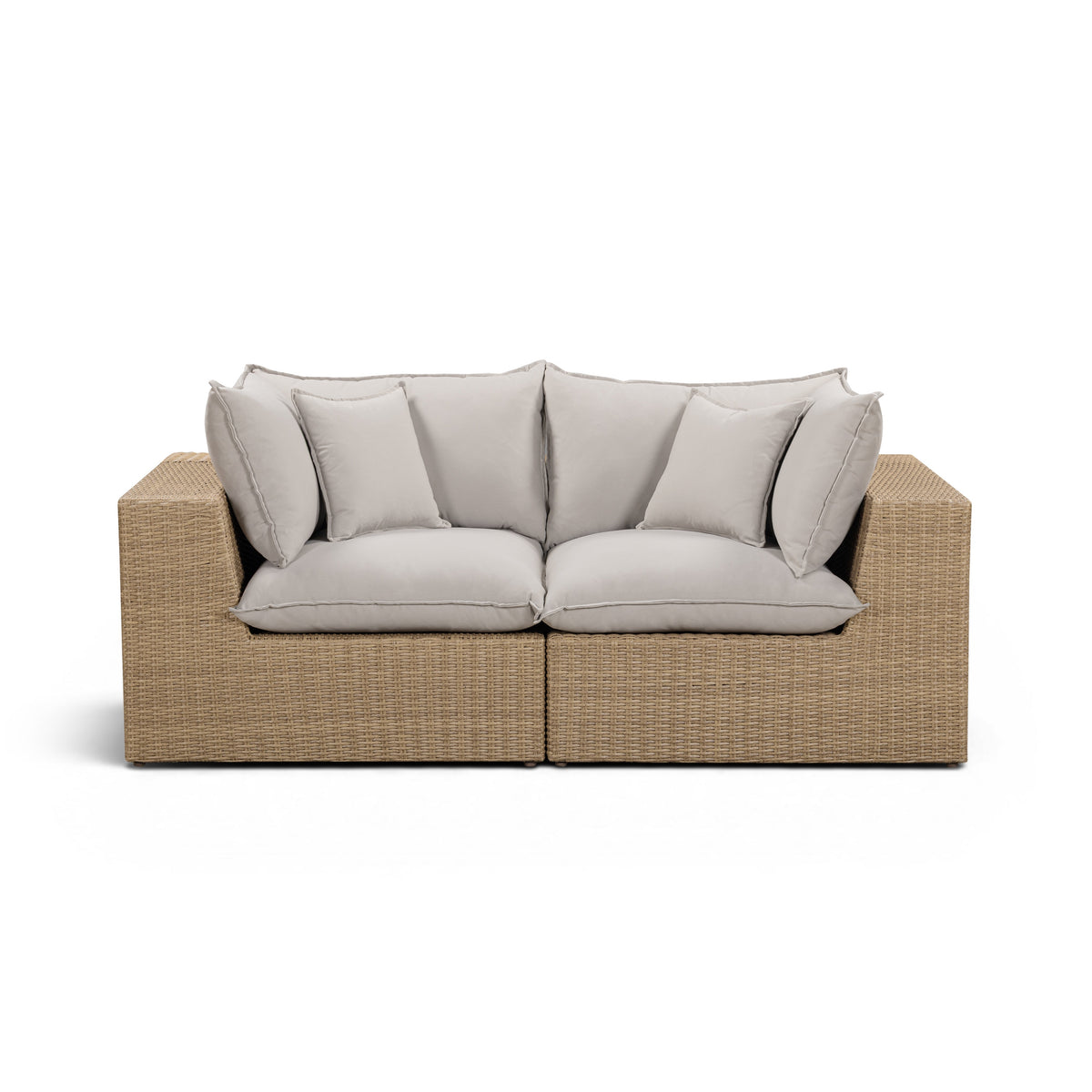 Cali 80" Performance Fabric & Wicker Outdoor Loveseat