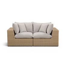 Cali 80" Performance Fabric & Wicker Outdoor Loveseat